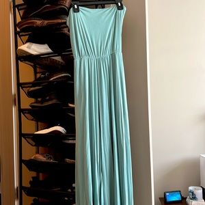 Teal strapless jumpsuit from American Eagle. Size Medium